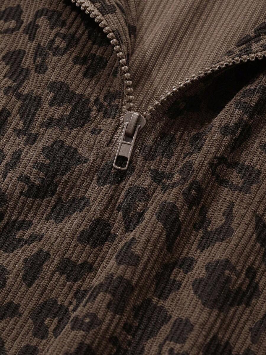 The Leopard Half-Zip Top