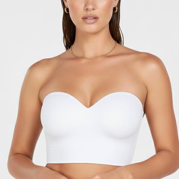 The Iris Longline Strapless Bra - White
