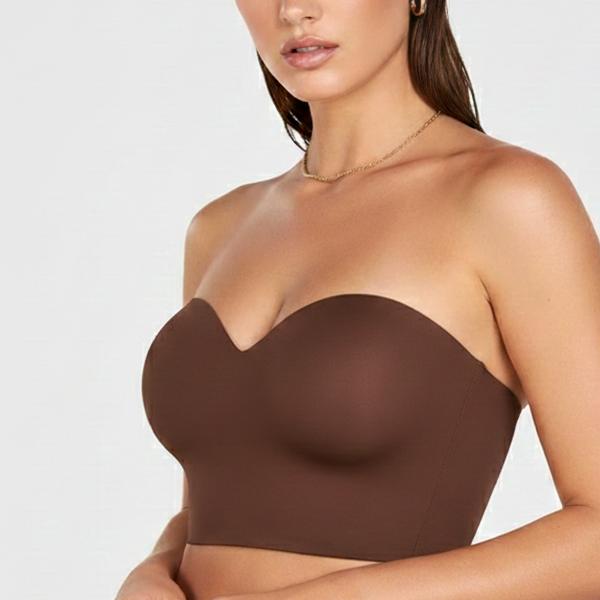 The Iris Longline Strapless Bra - Brown