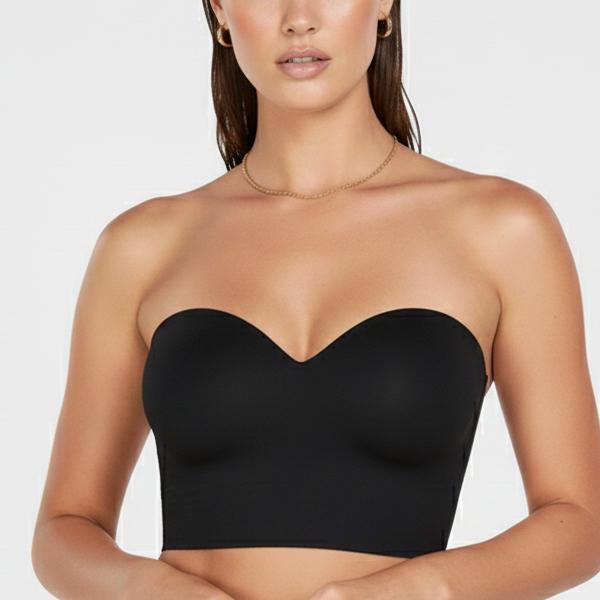 The Iris Longline Strapless Bra - Black