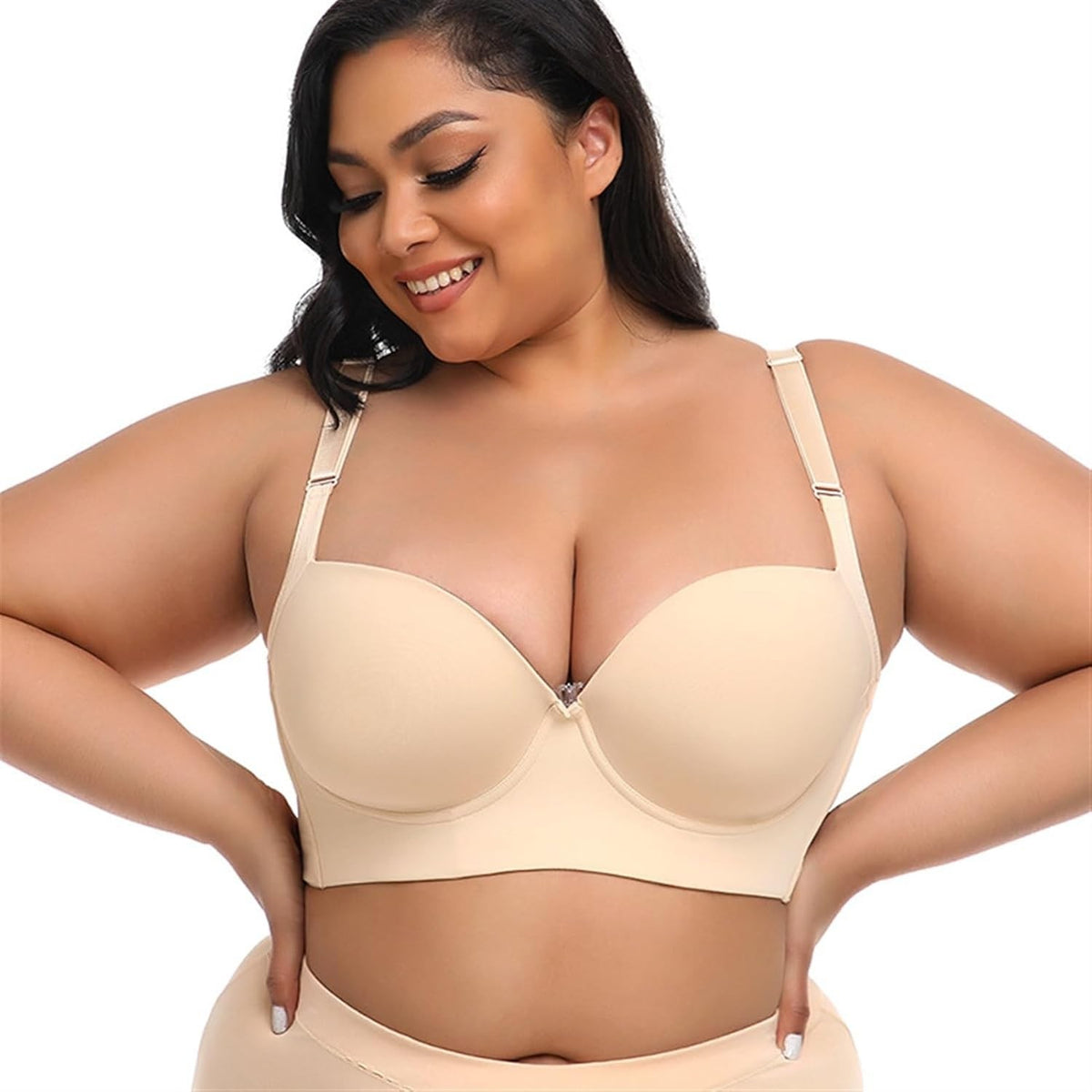 Back-smoothing bra in nude