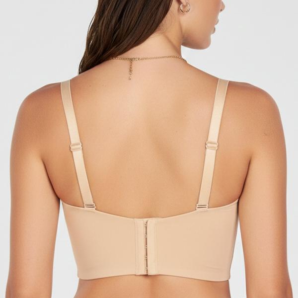 The Iris Longline Strapless Bra - back, removable straps