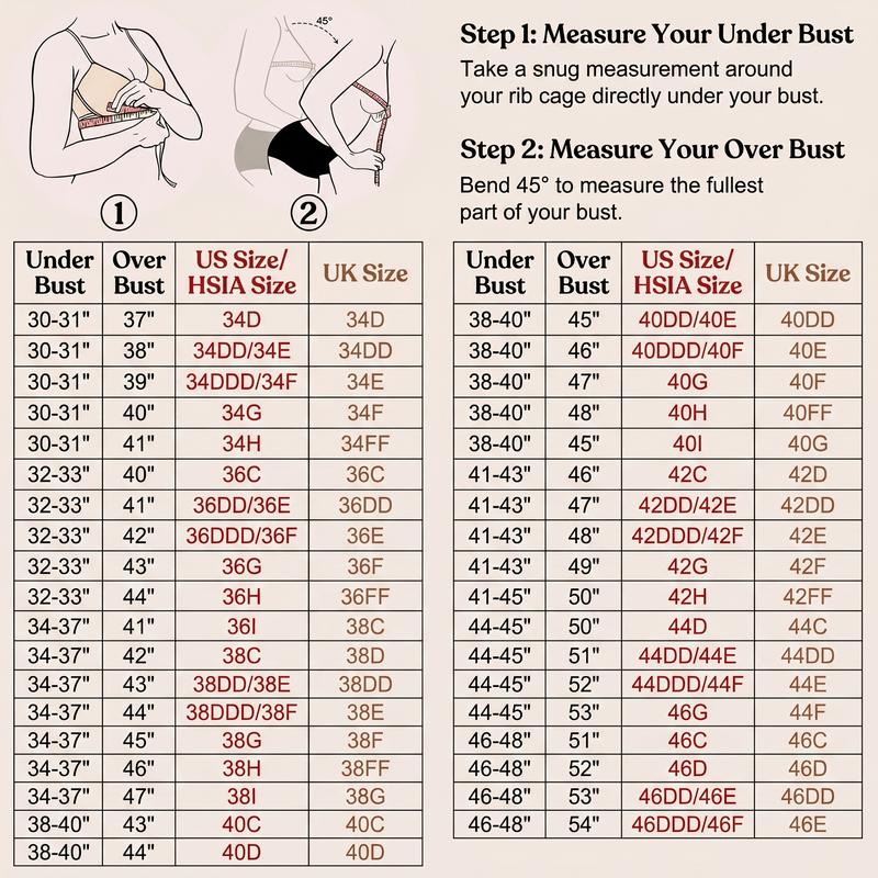 The Iris Longline Strapless Bra - size guide