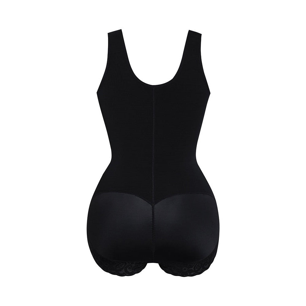 The Sculpt Bodysuit in Black, back detail